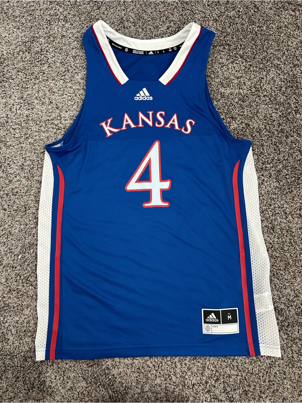 Adidas Kansas (KU) Blue #4 Basketball Jersey